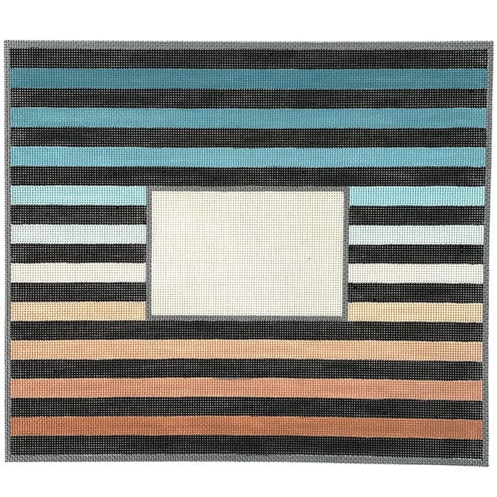 Blue Ombre Stripe Tallis Painted Canvas Alice Peterson Company - 1