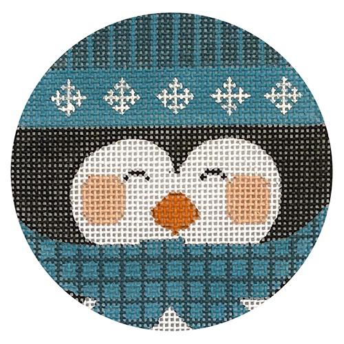 Blue Penguin Ornament Painted Canvas Danji Designs - 1