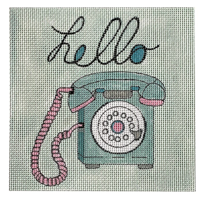 Blue Phone Painted Canvas Alice Peterson Company - 1