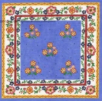 Blue Pillow Top Painted Canvas Cooper Oaks Design - 1