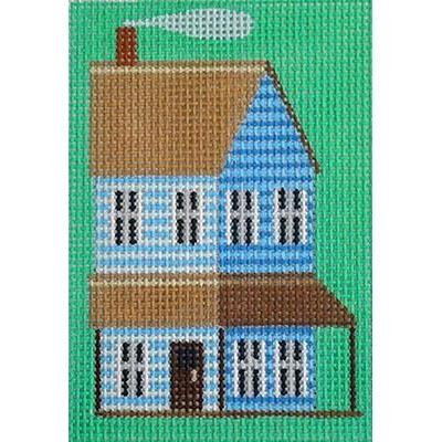 Blue Prairie House Key Fob Painted Canvas Kirk & Bradley - 1