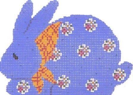 Blue Rabbit Painted Canvas Cooper Oaks Design - 1
