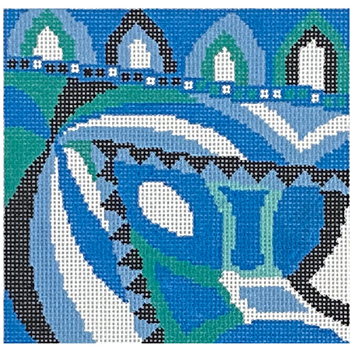 Blue Retro Painted Canvas PLD Designs