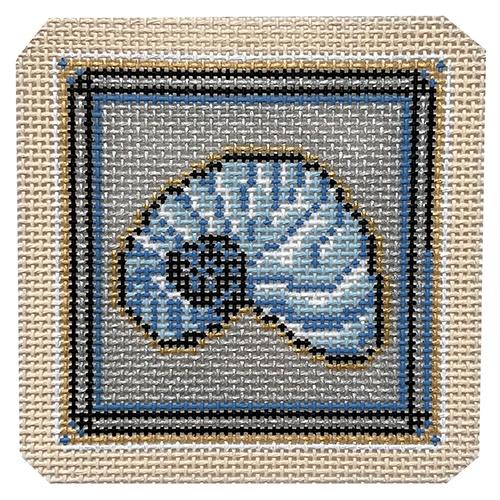 Blue Sea Shell Painted Canvas Thorn Alexander - 1