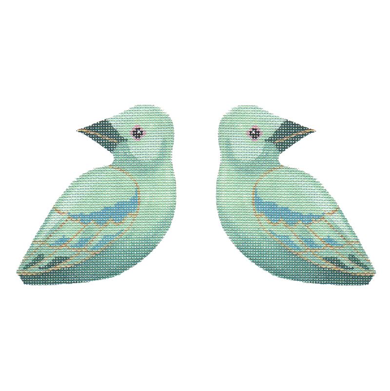 Blue Tanager Painted Canvas Labors of Love Needlepoint - 1