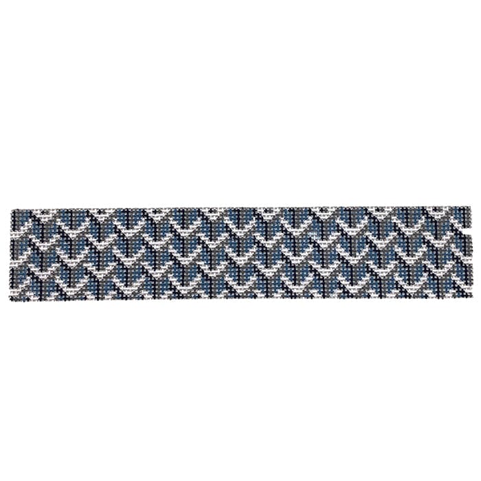 Blue Y Pattern Keychain Painted Canvas Anne Fisher Needlepoint LLC