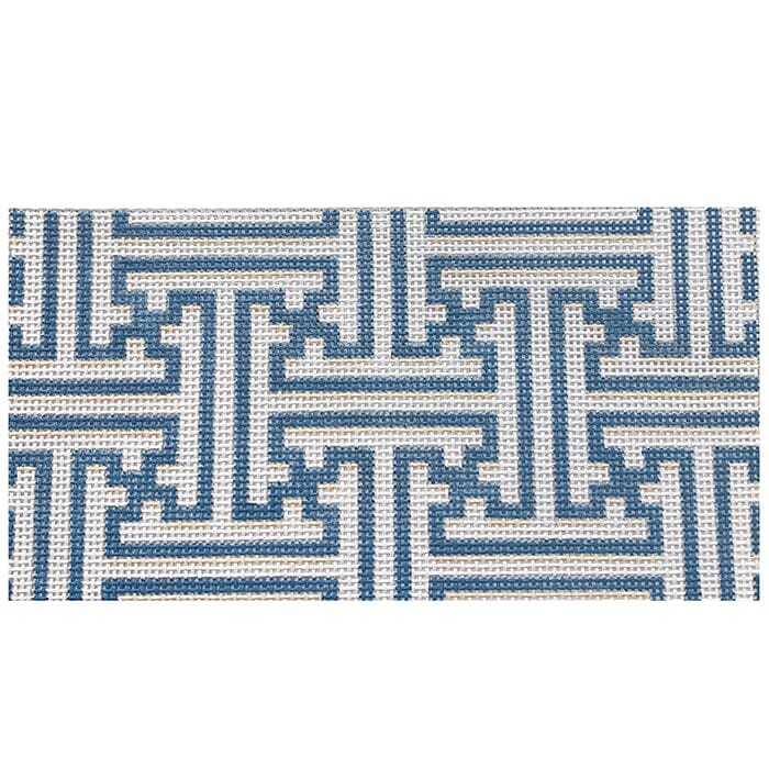 Blue/White Fretwork Insert Painted Canvas Associated Talents - 1