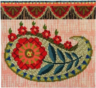 Bohemian Palmette Painted Canvas Birds of a Feather - 1