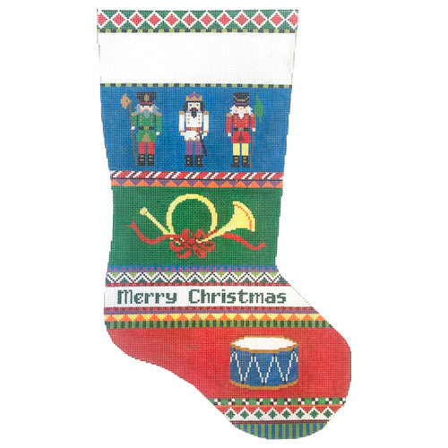 Bold Stripe Nutcracker Stocking Painted Canvas Susan Roberts Needlepoint Designs Inc. - 1