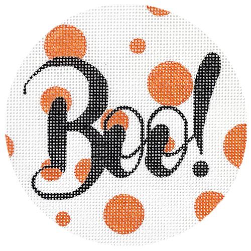 Boo! Dots Round Painted Canvas A Poore Girl Paints - 1