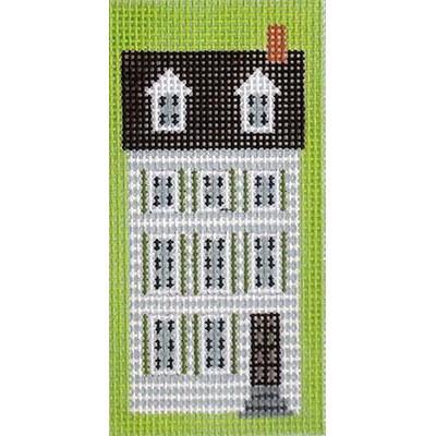Boston Town House Key Fob Painted Canvas Kirk & Bradley - 1