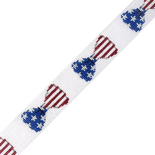 Bow Ties Belt Patriotic Painted Canvas The Meredith Collection - 1