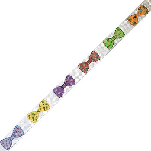 Bow Ties Belt - Preppy Logos Painted Canvas The Meredith Collection