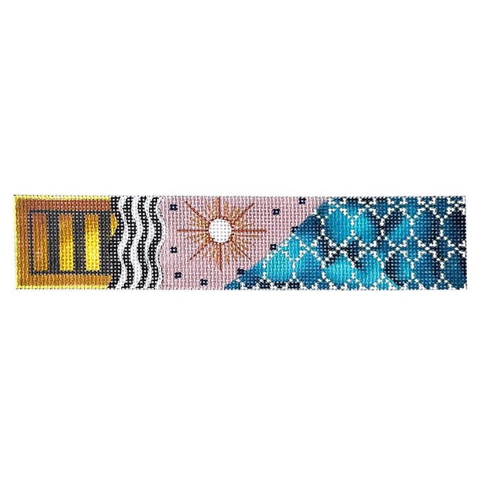 Bracelet - Blue, Pink & Yellow Painted Canvas Colors of Praise