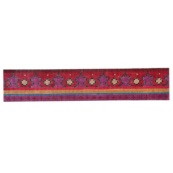 Bracelet Pink & Red Dots Painted Canvas Colors of Praise - 1
