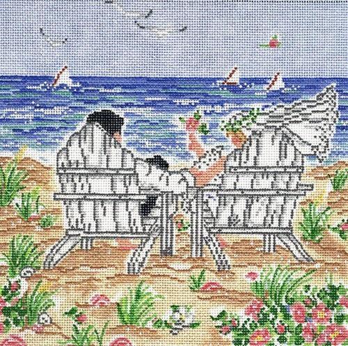 Bride and Groom on 13 Painted Canvas Susan Wallace Barnes - 1