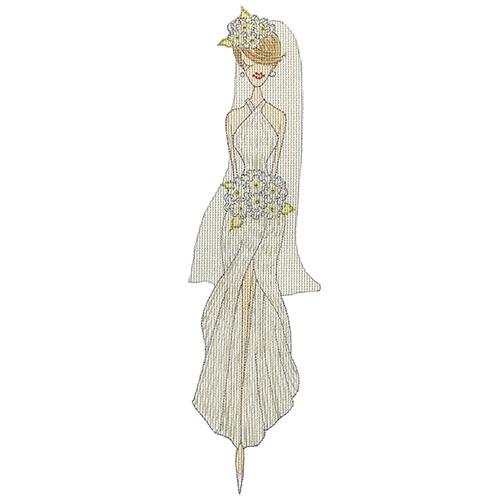 Bride in Flowing Halter Gown Painted Canvas & More - 1