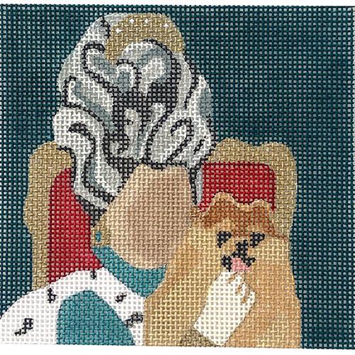 Bridgerton Coaster Queen Charlotte Painted Canvas Melissa Prince Designs - 1