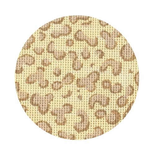 Bright Disk Letter Cream & Taupe Leopard Painted Canvas Kate Dickerson Needlepoint Collections - 1