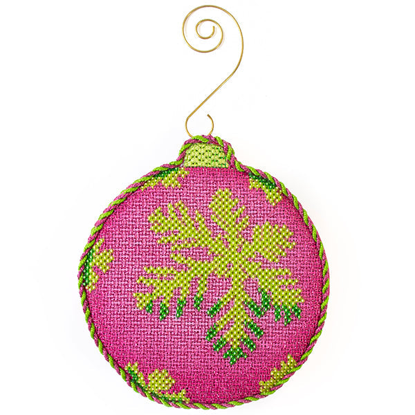 Brilliant Baubles - Pink & Green Snowflakes Kit Kits All About Stitching/The Collection Design 