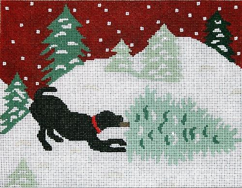 Bringing Home the Tree Painted Canvas CBK Needlepoint Collections