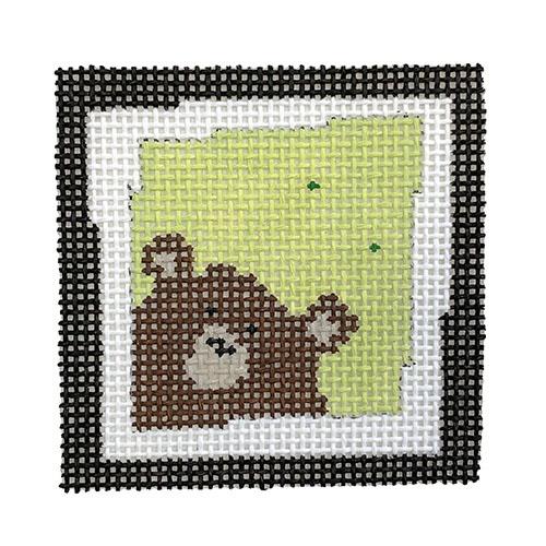 Brown Bear Lime Painted Canvas Pippin - 1