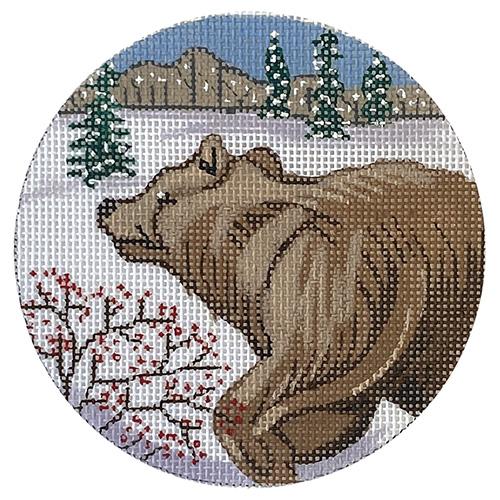 Brown Bear Ornament Painted Canvas Alice Peterson Company - 1