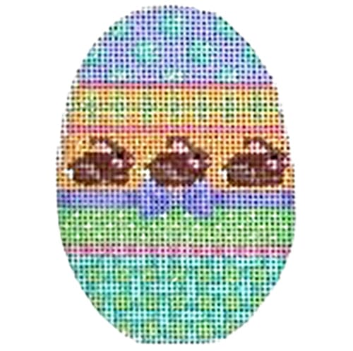 Brown Bunnies / Dots Egg Painted Canvas Associated Talents