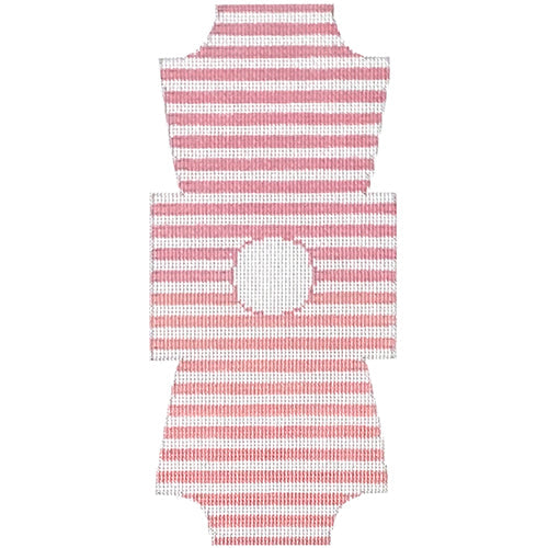 BRS Onesie Pink Stripe Painted Canvas Blue Ridge Stitchery - 1