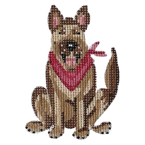 Bubbles Dog Painted Canvas The Plum Stitchery