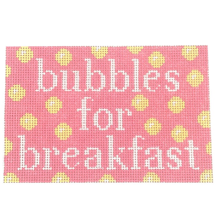 Bubbles for Breakfast Pink Painted Canvas Love MHB Studio - 1