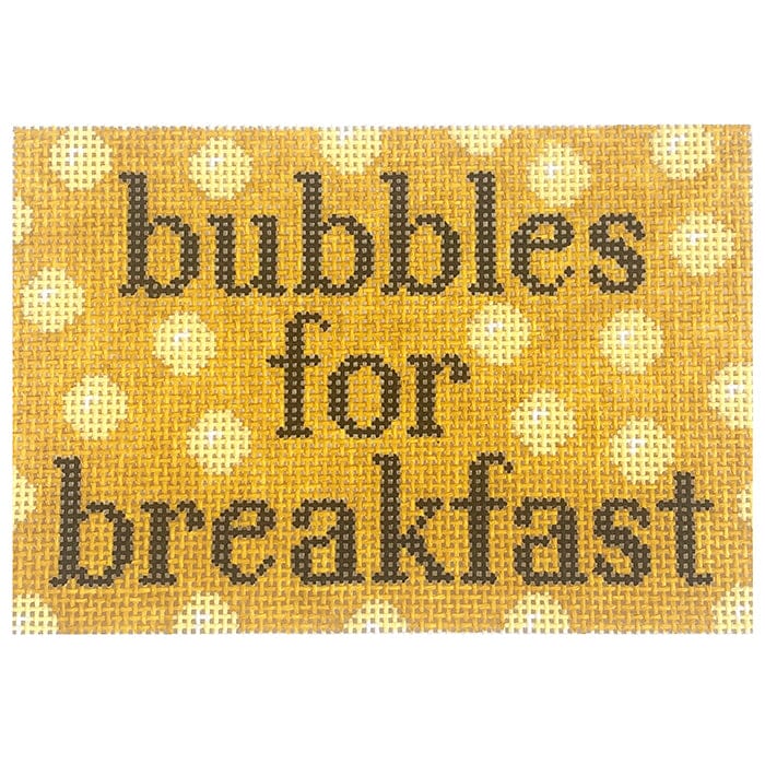Bubbles for Breakfast Yellow Painted Canvas Love MHB Studio - 1