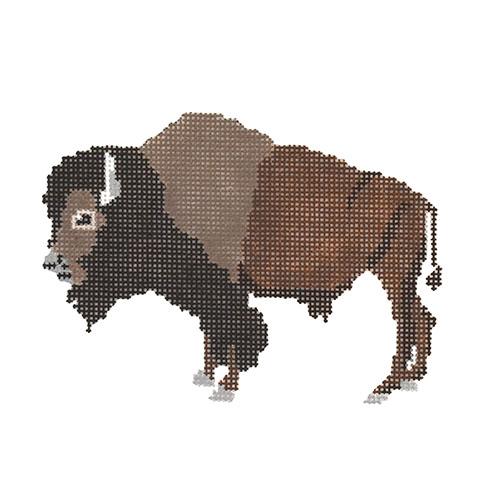 Buffalo on 18 mesh Painted Canvas PIP & Roo