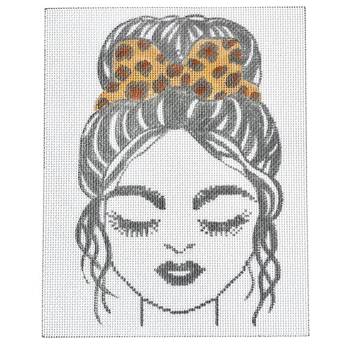Bun and Cheetah Bow Painted Canvas Alice Peterson Company