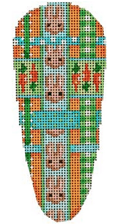 Bunnies Woven Ribbon Carrot Painted Canvas Associated Talents