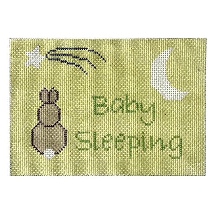 Bunny Baby Sleeping Green Painted Canvas J. Child Designs