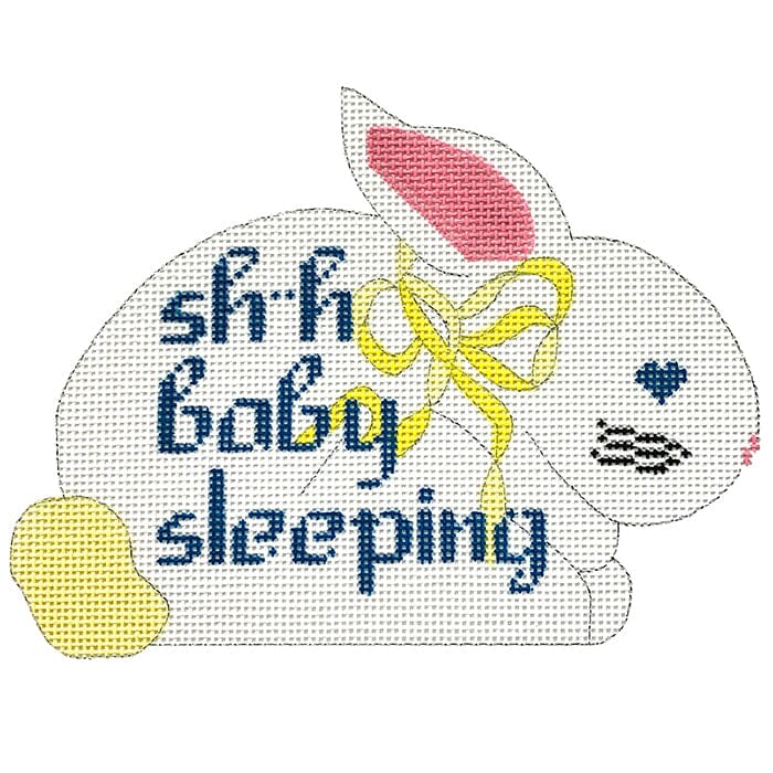 Bunny Baby Sleeping Painted Canvas All About Stitching/The Collection Design