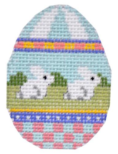 Bunny Duo Egg Painted Canvas Susan Roberts Needlepoint Designs, Inc. - 1