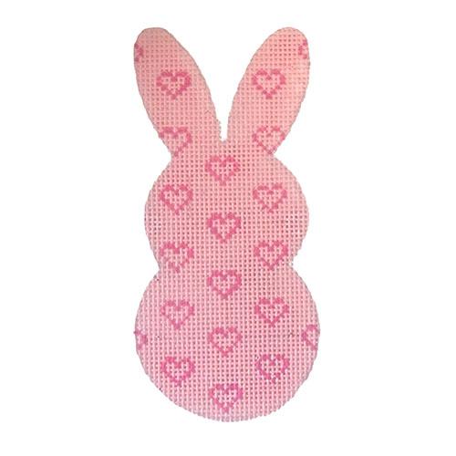 Bunny Tails Pink with Stitch Guide Painted Canvas Danji Designs - 1