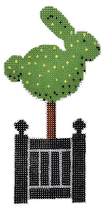 Bunny Topiary Painted Canvas Rachel Donley - 1