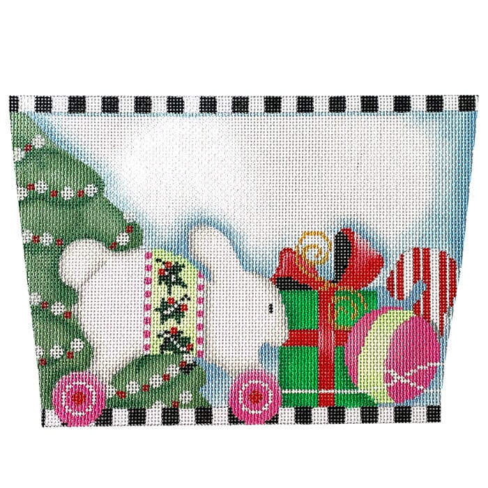 Bunny Toys Stocking Cuff Painted Canvas Associated Talents - 1