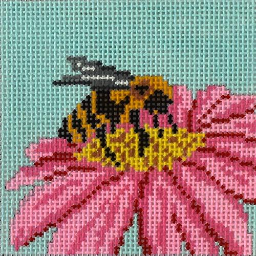 Busy Bee Square Painted Canvas Needle Crossings - 1