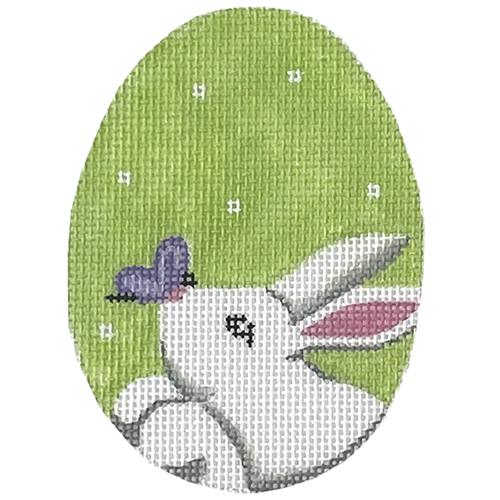 Butterfly Bunny Flat Egg Painted Canvas Pepperberry Designs - 1