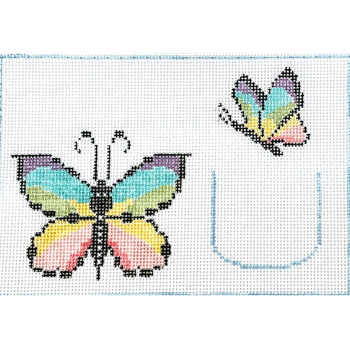 Butterfly Tooth Fairy Pillow Painted Canvas Kathy Schenkel Designs - 1