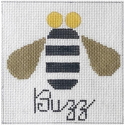 Buzz Gold & Black Bee Painted Canvas Melissa Prince Designs - 1