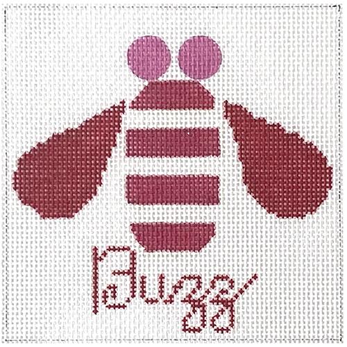 Buzz Red & Pink Bee Painted Canvas Melissa Prince Designs - 1