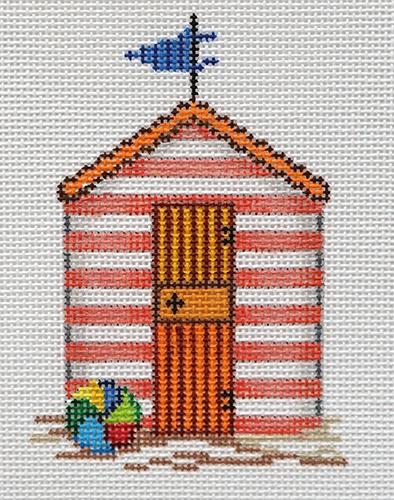 Cabana with Beach Ball Painted Canvas Patti Mann