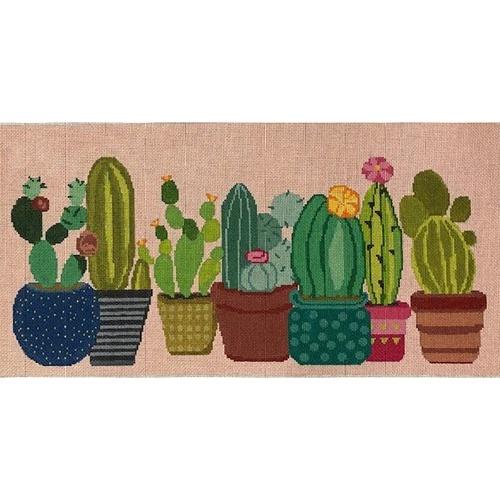 Cactus on 18 Painted Canvas A Stitch in Time - 1