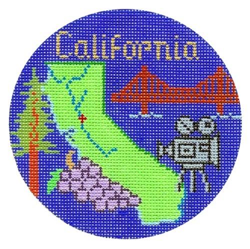 California Ornament Painted Canvas Silver Needle - 1