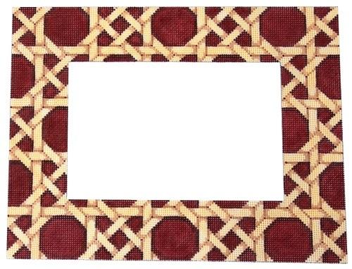 Camel / Red Caning Pattern Frame Painted Canvas Associated Talents - 1